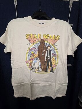 Fifth Sun Kids Star Wars Graphic Tee - Cream with Yellow, Pink, Blue Accents